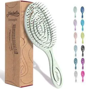 Detangler Brush - No Tangle Hair Brush for Women, Fine, Thick and Long Hair - Hairbrush for Wet and Dry Hair, Gentle on the Scalp - Natural Green Detangler Brush - No Tangle Hair Brush for Women, Fine, Thick and Long Hair - Hairbrush for Wet and Dry Hair, Gentle on the Scalp - Natural Green