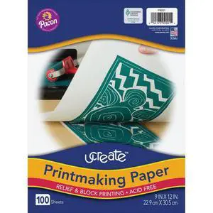Printmaking Paper, White, 9" x 12", 100 Sheets Printmaking Paper, White, 9" x 12", 100 Sheets