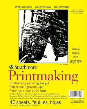 300 Series Printmaking Paper Pad, Glue Bound, 8x10 inches, 40 Sheets (120g) - Artist Paper for Adults and Students - Block Printing, Linocut, Screen Printing 300 Series Printmaking Paper Pad, Glue Bound, 8x10 inches, 40 Sheets (120g) - Artist Paper for Adults and Students - Block Printing, Linocut, Screen Printing