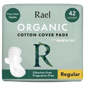 Organic Cotton Cover Sanitary Pads for Women Moderate (Regular, 42 Ct) Organic Cotton Cover Sanitary Pads for Women Moderate (Regular, 42 Ct)