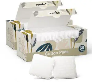 Large Cotton Pads for Face, 3 x 3 Makeup Remover Pads, 120 ct Large Cotton Pads for Face, 3 x 3 Makeup Remover Pads, 120 ct