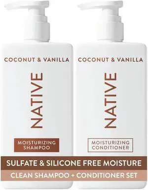 Coconut & Vanilla Shampoo and Conditioner Contain Naturally Derived Ingredients | All Hair Types, Color & Treated, Fine to Dry Damaged, Sulfate & Dye Free - 2-Pack Coconut & Vanilla Shampoo and Conditioner Contain Naturally Derived Ingredients | All Hair Types, Color & Treated, Fine to Dry Damaged, Sulfate & Dye Free - 2-Pack