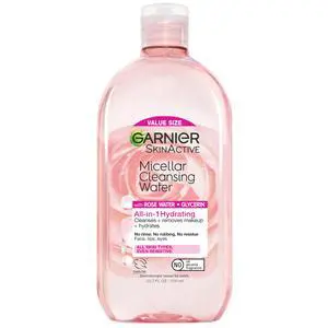 Micellar Water with Rose Water and Glycerin, Hydrating Facial Cleanser & Makeup Remover, For All Skin Types, Vegan, Cruelty Free, 23.7 Fl Oz (700mL), 1 Count Micellar Water with Rose Water and Glycerin, Hydrating Facial Cleanser & Makeup Remover, For All Skin Types, Vegan, Cruelty Free, 23.7 Fl Oz (700mL), 1 Count