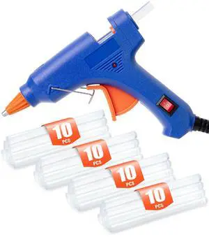Mini Hot Glue Gun with 30 Glue Sticks Set, Blue Mini Hot Glue Gun with 30 Glue Sticks Set, Blue