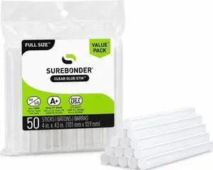 Full Size Hot Glue Sticks 50-Pack, Clear, Non-Toxic, Multi-Temp, 4-Inch x 0.43-Inch for Full Size Glue Guns, DIY, Arts, Crafts & Home Repairs Full Size Hot Glue Sticks 50-Pack, Clear, Non-Toxic, Multi-Temp, 4-Inch x 0.43-Inch for Full Size Glue Guns, DIY, Arts, Crafts & Home Repairs