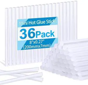 36 Pack Mini Hot Glue Sticks, 8" Long x 0.27" Diameter Clear Glue Sticks for Glue Gun, EVA Clear Glue Gun Sticks, Hot Glue Gun Sticks for DIY Craft Sticky Projects & More 36 Pack Mini Hot Glue Sticks, 8" Long x 0.27" Diameter Clear Glue Sticks for Glue Gun, EVA Clear Glue Gun Sticks, Hot Glue Gun Sticks for DIY Craft Sticky Projects & More