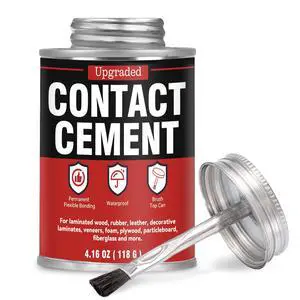 Contact Cement Adhesive, Professional Neoprene Contact Adhesive, Strong Bonding for Woodworking, Leather, Repairs and Crafts (4.16 Ounce) Contact Cement Adhesive, Professional Neoprene Contact Adhesive, Strong Bonding for Woodworking, Leather, Repairs and Crafts (4.16 Ounce)