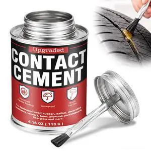 Contact Cement with Brush, Heavy Duty Neoprene Contact Adhesive, Flexible, Strong Bonding, Waterproof Glue for Wood, Leather, Rubber, Laminate & Upholstery Easy to Use for DIY & Repair (4.16 oz) Contact Cement with Brush, Heavy Duty Neoprene Contact Adhesive, Flexible, Strong Bonding, Waterproof Glue for Wood, Leather, Rubber, Laminate & Upholstery Easy to Use for DIY & Repair (4.16 oz)