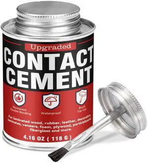 Contact Cement Adhesive 4.16 Oz, High Performance Neoprene Contact Adhesive with Brush, Flexible & Strong Bonding for Leather, Woodworking, Furniture Repairs and DIY Crafts(4.15oz) Contact Cement Adhesive 4.16 Oz, High Performance Neoprene Contact Adhesive with Brush, Flexible & Strong Bonding for Leather, Woodworking, Furniture Repairs and DIY Crafts(4.15oz)