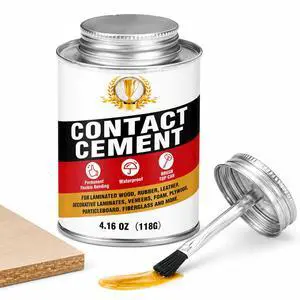Contact Cement Adhesive, Neoprene Glue with Brush for Wood Leather, 4.16 Oz Contact Cement Adhesive, Neoprene Glue with Brush for Wood Leather, 4.16 Oz