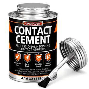 Contact Cement Adhesive 4.16 Oz, High-Strength Neoprene Glue with Brush Contact Cement Adhesive 4.16 Oz, High-Strength Neoprene Glue with Brush