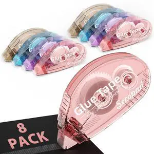 Scrapbook Tape, 8 Pack Glue Tape, Light-Colored Shell Scrapbook Tape, 8 Pack Glue Tape, Light-Colored Shell