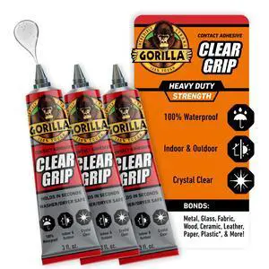 Clear Grip Waterproof Contact Adhesive, 3 oz Tube, 3-Pack Clear Grip Waterproof Contact Adhesive, 3 oz Tube, 3-Pack