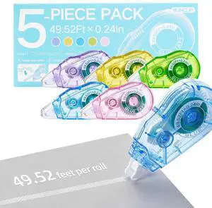 5-Pack Scrapbook Glue Tape Runner, 49.52ft No Residue Double-Sided 5-Pack Scrapbook Glue Tape Runner, 49.52ft No Residue Double-Sided