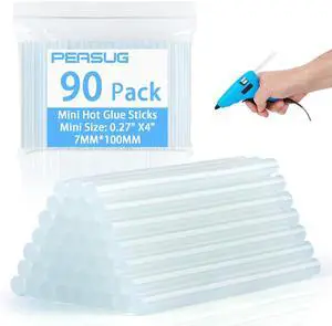 90 PCS Mini Hot Glue Sticks Bulk, Clear Glue Gun Sticks, Mini Glue Sticks 90 PCS Mini Hot Glue Sticks Bulk, Clear Glue Gun Sticks, Mini Glue Sticks