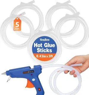 5 Rolls Hot Glue Sticks, Full Size 3 FT Long x 0.43" Diameter Glue Sticks for Glue Gun 5 Rolls Hot Glue Sticks, Full Size 3 FT Long x 0.43" Diameter Glue Sticks for Glue Gun