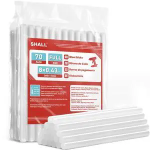 Full Size Hot Glue Sticks, 0.43 Dia x 8 Long, 70-Pack Clear Hot Melt Glue Gun Sticks for All-Temp Glue Guns, Multipurpose for Kids Adults DIY Art Craft Sealing Repairing Festival Decoration Full Size Hot Glue Sticks, 0.43 Dia x 8 Long, 70-Pack Clear Hot Melt Glue Gun Sticks for All-Temp Glue Guns, Multipurpose for Kids Adults DIY Art Craft Sealing Repairing Festival Decoration