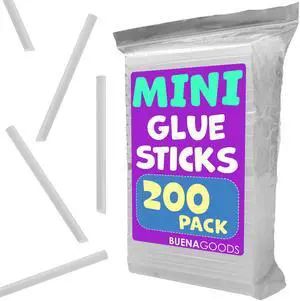 Clear Mini Hot Glue Sticks, 4" x 0.27", 200 Pack Clear Mini Hot Glue Sticks, 4" x 0.27", 200 Pack