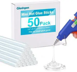 Mini Hot Glue Sticks for Glue Guns, 50-Piece Hot Glues Stick, 5.8" Long x 0.27" Diameter, Small Size, Versatile for Crafts, DIY Home Decor and Gluing Projects Mini Hot Glue Sticks for Glue Guns, 50-Piece Hot Glues Stick, 5.8" Long x 0.27" Diameter, Small Size, Versatile for Crafts, DIY Home Decor and Gluing Projects