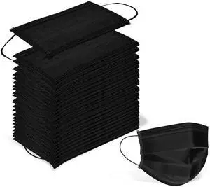 100 PCS Black Masks, Disposable Face Mask, 3 Ply Protection Masks 100 PCS Black Masks, Disposable Face Mask, 3 Ply Protection Masks