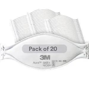 Aura Particulate Disposable Respirator 9205+, N95, Pack of 20, NIOSH Aura Particulate Disposable Respirator 9205+, N95, Pack of 20, NIOSH