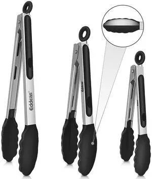 Kitchen Tongs Up To 600°F Silicone Tongs for Cooking 3Pcs 7,9,12 IN Kitchen Tongs Up To 600°F Silicone Tongs for Cooking 3Pcs 7,9,12 IN