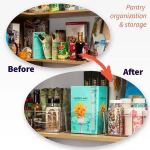 Plastic Pantry Organization and Storage Bins with Removable Dividers XL Perfect Kitchen / Refrigerator/ Cabinet Organizers, 2 Pack Plastic Pantry Organization and Storage Bins with Removable Dividers XL Perfect Kitchen / Refrigerator/ Cabinet Organizers, 2 Pack