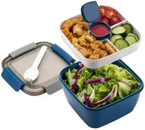 Salad Lunch Container To Go, BPA-Free 52-oz Salad Bowls to go for lunch Salad Lunch Container To Go, BPA-Free 52-oz Salad Bowls to go for lunch