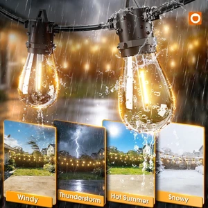 54FT(2FT) Solar String Lights Outdoor, with 24 Bulbs, Last 20+ Hrs USB Charging, IP65 Waterproof. Dimmable Timer via Remote. Memory, 3 Modes, 2700K Warm White. Easy Install for Patio, Porch 54FT(2FT) Solar String Lights Outdoor, with 24 Bulbs, Last 20+ Hrs USB Charging, IP65 Waterproof. Dimmable Timer via Remote. Memory, 3 Modes, 2700K Warm White. Easy Install for Patio, Porch