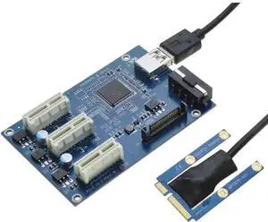 WRIARICH Mini PCIe to 3 PCIe 1X Riser Card Mini ATX Laptop PCI-e Port Multiplier Expansion Adapter WRIARICH Mini PCIe to 3 PCIe 1X Riser Card Mini ATX Laptop PCI-e Port Multiplier Expansion Adapter