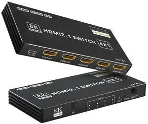 WRIARICH 8K HDMI 2.1 Switch 4 in 1 Out, 48Gbps High Speed HDMI Switch Box with IR Remote & Auto Switching, Supports HDR10 HDCP2.3, Compatible with PS5, PS4, PS3, Xbox, Nintendo Switch, HDTV & Monitor WRIARICH 8K HDMI 2.1 Switch 4 in 1 Out, 48Gbps High Speed HDMI Switch Box with IR Remote & Auto Switching, Supports HDR10 HDCP2.3, Compatible with PS5, PS4, PS3, Xbox, Nintendo Switch, HDTV & Monitor