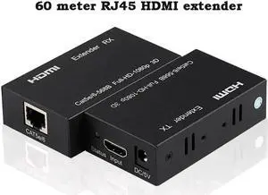 WRIARICH 196Ft/60M 1080P HDMI Extender TX+RX Over Single Cat6 RJ45 Cable, Support 3D HDCP EDID Copy WRIARICH 196Ft/60M 1080P HDMI Extender TX+RX Over Single Cat6 RJ45 Cable, Support 3D HDCP EDID Copy