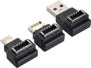 WRIARICH 3Pcs USB 3.1 Front Panel Header Adapter, Type-E Female to Type-A & Type-C Male Converter for Motherboard Internal Connection WRIARICH 3Pcs USB 3.1 Front Panel Header Adapter, Type-E Female to Type-A & Type-C Male Converter for Motherboard Internal Connection