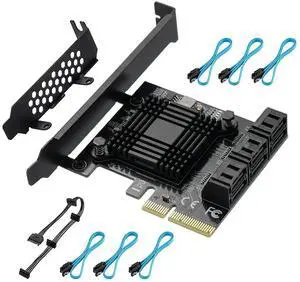 WRIARICH 6 Ports PCIe to SATA 3.0 Expansion Card, 6Gbps SATA III Adapter with ASM1166 Chipset WRIARICH 6 Ports PCIe to SATA 3.0 Expansion Card, 6Gbps SATA III Adapter with ASM1166 Chipset