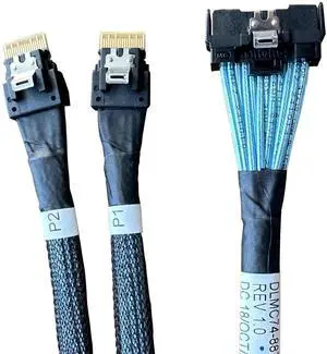 WRIARICH 80CM PCIe Gen5 MCIO Breakout Cable, Mini Cool Edge IO SFF-TA-1016 74Pin x8 to Dual 38Pin x4 Double Straight Server Storage Cord WRIARICH 80CM PCIe Gen5 MCIO Breakout Cable, Mini Cool Edge IO SFF-TA-1016 74Pin x8 to Dual 38Pin x4 Double Straight Server Storage Cord