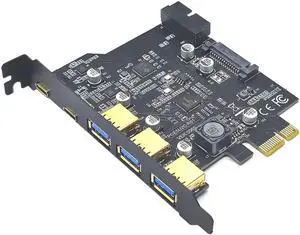 WRIARICH PCIe USB 3.2 Gen2 Expansion Card, Multi-Port USB-A & USB-C PCI Express Controller Riser Hub Adapter for Desktop Motherboard WRIARICH PCIe USB 3.2 Gen2 Expansion Card, Multi-Port USB-A & USB-C PCI Express Controller Riser Hub Adapter for Desktop Motherboard