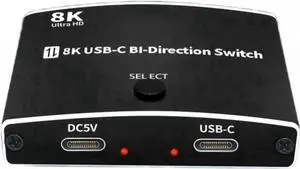 WRIARICH Bi-Directional USB-C KVM Switch 2 in 1 / 1 in 2, Support 8K@60Hz Video & 10Gbps Data, Compatible with Thunderbolt 3/4 USB-C Devices WRIARICH Bi-Directional USB-C KVM Switch 2 in 1 / 1 in 2, Support 8K@60Hz Video & 10Gbps Data, Compatible with Thunderbolt 3/4 USB-C Devices