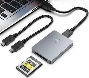 WRIARICH USB 3.1 Gen 2 10Gbps CFexpress Type B Card Reader, Dual Connector USB C to USB C / USB A CFexpress Memory Card Adapter, Plug & Play Compatible with Windows, macOS, Linux & Android OTG Devices WRIARICH USB 3.1 Gen 2 10Gbps CFexpress Type B Card Reader, Dual Connector USB C to USB C / USB A CFexpress Memory Card Adapter, Plug & Play Compatible with Windows, macOS, Linux & Android OTG Devices