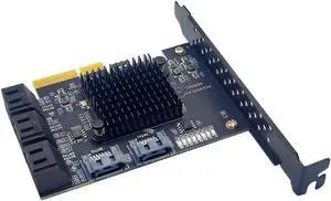 WRIARICH 8-Port PCIe X4 SATA 3.0 Expansion Card, 6Gbps Non-RAID SATA Controller with ASM1166 Chip, Full & Low Profile Brackets WRIARICH 8-Port PCIe X4 SATA 3.0 Expansion Card, 6Gbps Non-RAID SATA Controller with ASM1166 Chip, Full & Low Profile Brackets