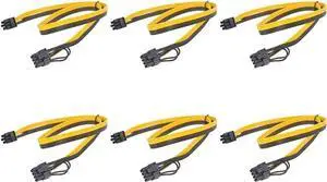 WRIARICH 6 Pack 80cm PCIe 6Pin to 6+2 Pin GPU Power Cable, PCI Express 6/8 Pin Converter Cord for BTC Mining Rigs & Server Graphics Cards WRIARICH 6 Pack 80cm PCIe 6Pin to 6+2 Pin GPU Power Cable, PCI Express 6/8 Pin Converter Cord for BTC Mining Rigs & Server Graphics Cards