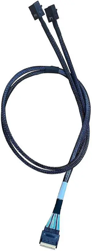 WRIARICH 80cm SlimSAS Splitter Cable, SFF-8654 74Pin 8X to Dual SFF-8643 36Pin 2×4X Mini SAS HD Server Internal Storage Data Cable WRIARICH 80cm SlimSAS Splitter Cable, SFF-8654 74Pin 8X to Dual SFF-8643 36Pin 2×4X Mini SAS HD Server Internal Storage Data Cable