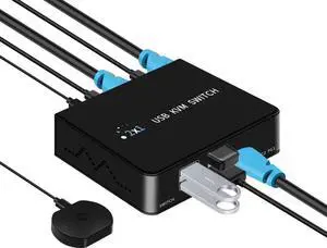 WRIARICH 2-Port HDMI KVM Switch 4K@60Hz, 2 PCs Share 1 Monitor & 4 USB2.0 Peripherals, Supports Button & External Desktop Controller Switch for Keyboard Mouse Printer WRIARICH 2-Port HDMI KVM Switch 4K@60Hz, 2 PCs Share 1 Monitor & 4 USB2.0 Peripherals, Supports Button & External Desktop Controller Switch for Keyboard Mouse Printer