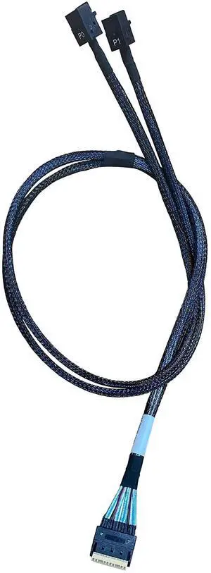 WRIARICH 80cm SlimSAS Splitter Cable, SFF-8654 74Pin 8X to Dual SFF-8643 36Pin 2×4X Mini SAS HD Server Internal Storage Data Cable WRIARICH 80cm SlimSAS Splitter Cable, SFF-8654 74Pin 8X to Dual SFF-8643 36Pin 2×4X Mini SAS HD Server Internal Storage Data Cable