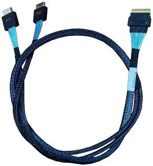 WRIARICH 80cm SlimSAS Splitter Cable, SFF-8654 74Pin 8X to Dual SFF-8643 36Pin 2×4X Mini SAS HD Server Internal Storage Cable WRIARICH 80cm SlimSAS Splitter Cable, SFF-8654 74Pin 8X to Dual SFF-8643 36Pin 2×4X Mini SAS HD Server Internal Storage Cable