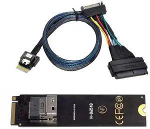 M.2 NGFF M-Key PCIe 4.0 Expansion Kit, M.2 to SFF-8654 Slimline SAS Adapter Card + SFF-8654 to SFF-8639 U.2 NVMe Interconnect Cable, Complete Motherboard 2.5" U.2 SSD Storage Extension Solution M.2 NGFF M-Key PCIe 4.0 Expansion Kit, M.2 to SFF-8654 Slimline SAS Adapter Card + SFF-8654 to SFF-8639 U.2 NVMe Interconnect Cable, Complete Motherboard 2.5" U.2 SSD Storage Extension Solution