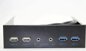 WRIARICH 5.25 Inch PC Front Panel USB Hub, 2 USB3.0 + 2 USB2.0, HD Audio & Mic Jack, 20Pin Header with 2FT Extension Cable for Desktop Computer Case WRIARICH 5.25 Inch PC Front Panel USB Hub, 2 USB3.0 + 2 USB2.0, HD Audio & Mic Jack, 20Pin Header with 2FT Extension Cable for Desktop Computer Case