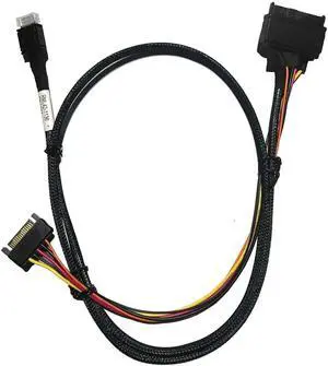 WRIARICH SFF-8087 38Pin Mini SAS to 4 SATA SSD Breakout Cable with Power Supply, 100CM Internal Hard Drive Multi-Drop Wire WRIARICH SFF-8087 38Pin Mini SAS to 4 SATA SSD Breakout Cable with Power Supply, 100CM Internal Hard Drive Multi-Drop Wire