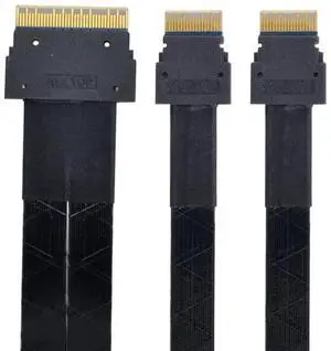WRIARICH 50cm PCIe 4.0 Ultraport Slimline SAS Fanout Cable, SFF-8654 8i 74Pin Host to Dual SFF-8654 4i 38Pin Target Server Storage Cable WRIARICH 50cm PCIe 4.0 Ultraport Slimline SAS Fanout Cable, SFF-8654 8i 74Pin Host to Dual SFF-8654 4i 38Pin Target Server Storage Cable