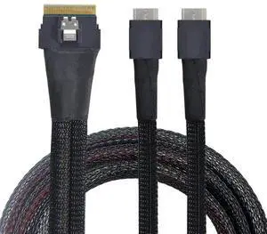 WRIARICH 50cm PCIe 4.0 Slimline SAS Fanout Cable, SFF-8654 8i 74Pin Ultraport Slim SAS Host to Dual SFF-8611 OCuLink Storage Interconnect Cable for High Density OCP Server NVMe Expansion WRIARICH 50cm PCIe 4.0 Slimline SAS Fanout Cable, SFF-8654 8i 74Pin Ultraport Slim SAS Host to Dual SFF-8611 OCuLink Storage Interconnect Cable for High Density OCP Server NVMe Expansion