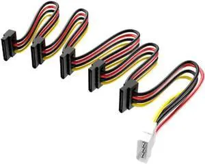 WRIARICH 1 to 5 SATA Power Splitter Cable, Multi-Drive Hard Disk Power Supply Extension Cord for HDD SSD, Pack of 5 Pieces WRIARICH 1 to 5 SATA Power Splitter Cable, Multi-Drive Hard Disk Power Supply Extension Cord for HDD SSD, Pack of 5 Pieces